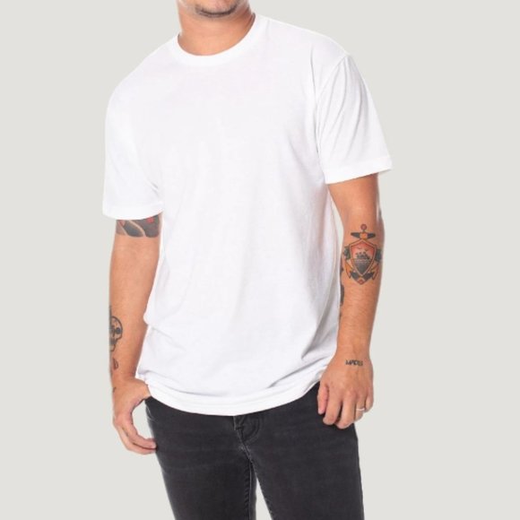 Men's Fresh Clean Tees White Crew Neck T-shirt - Picture 1 of 5